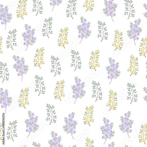coquette seamless pastel flowers pattern. Delicate petals and vibrant blossoms create an artistic and vintage botanical illustration. Perfect for wallpaper, fabric, wrapping paper and more.