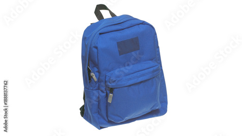 Stylish Royal Blue Backpack with Zippers and Pockets