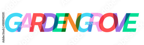 GARDEN GROVE. The name of the city on a white background. Vector design template for poster, postcard, banner