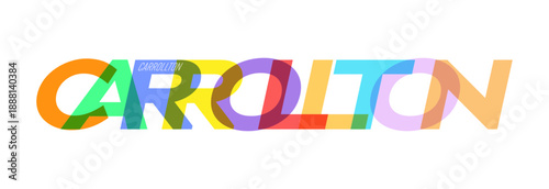 CARROLLTON. The name of the city on a white background. Vector design template for poster, postcard, banner