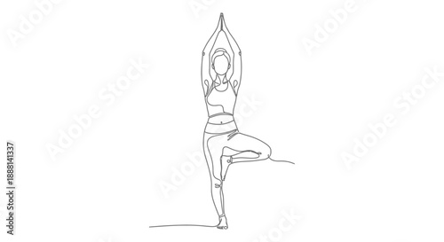 woman practicing yoga tree pose for balance and mindfulness in a clean indoor studio setting ideal for health and wellness content and fitness apps