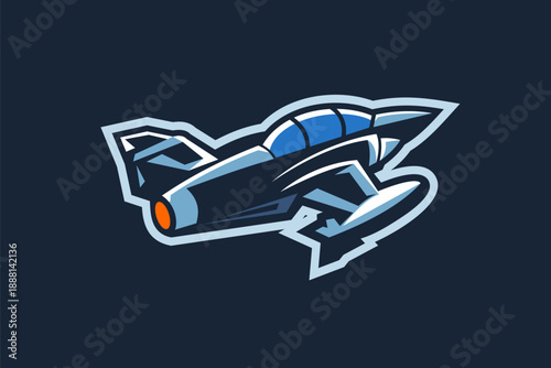 American cold war fighter plane vector illustration. simple aircraft clipart, military equipment.