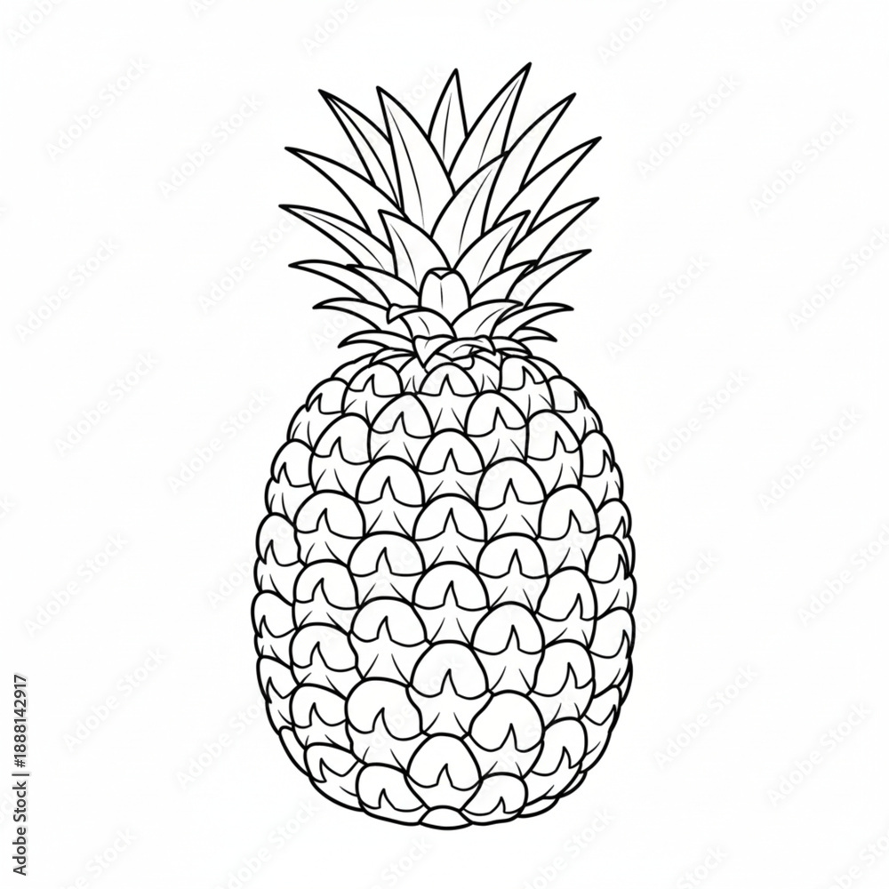 Fototapeta premium Whole_pineApple_Coloring_Page 