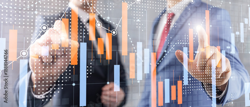 Schilderij op canvas Financial Market Analytics and Trading Performance Dashboard Concept