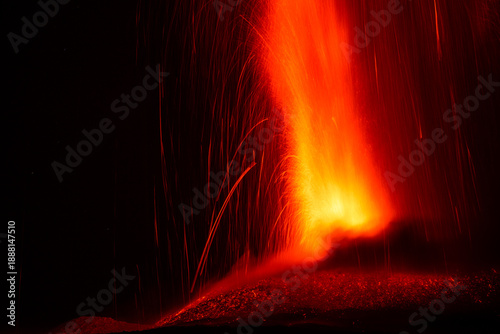 Nocturnal explosive volcanic eruption