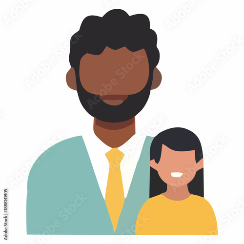 Diverse father and daughter sharing a happy moment together