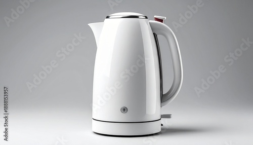 Minimal Electric Kettle Product Design on Neutral Background