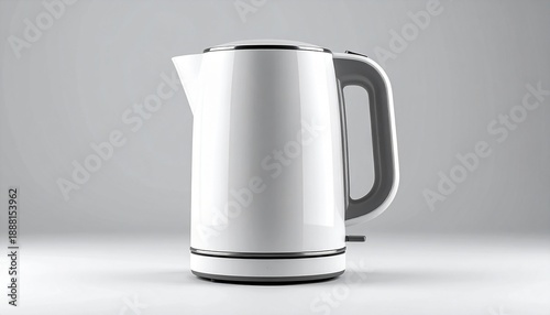 Minimal Electric Kettle Product Design on Neutral Background