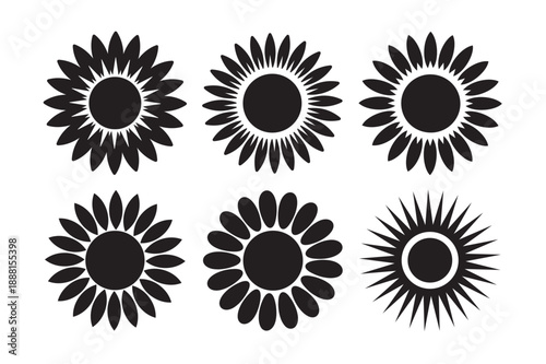 Geometric Sunburst Flower Collection