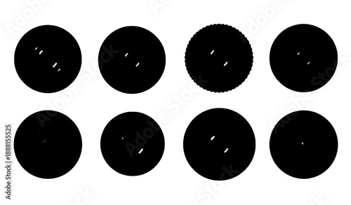 Stylized camera lens logo vector icons for photography brand identity