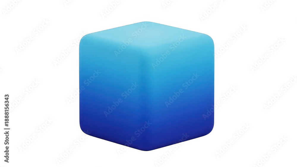 Fototapeta premium Gradient cube 3d render isolated on white background