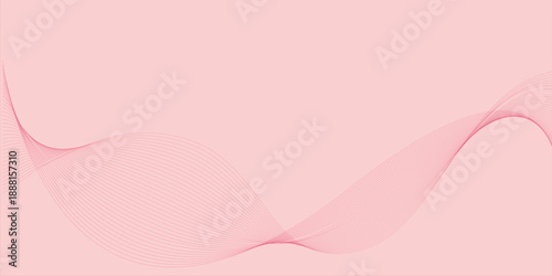 Abstract flowing wave lines forming smooth curves across an empty background