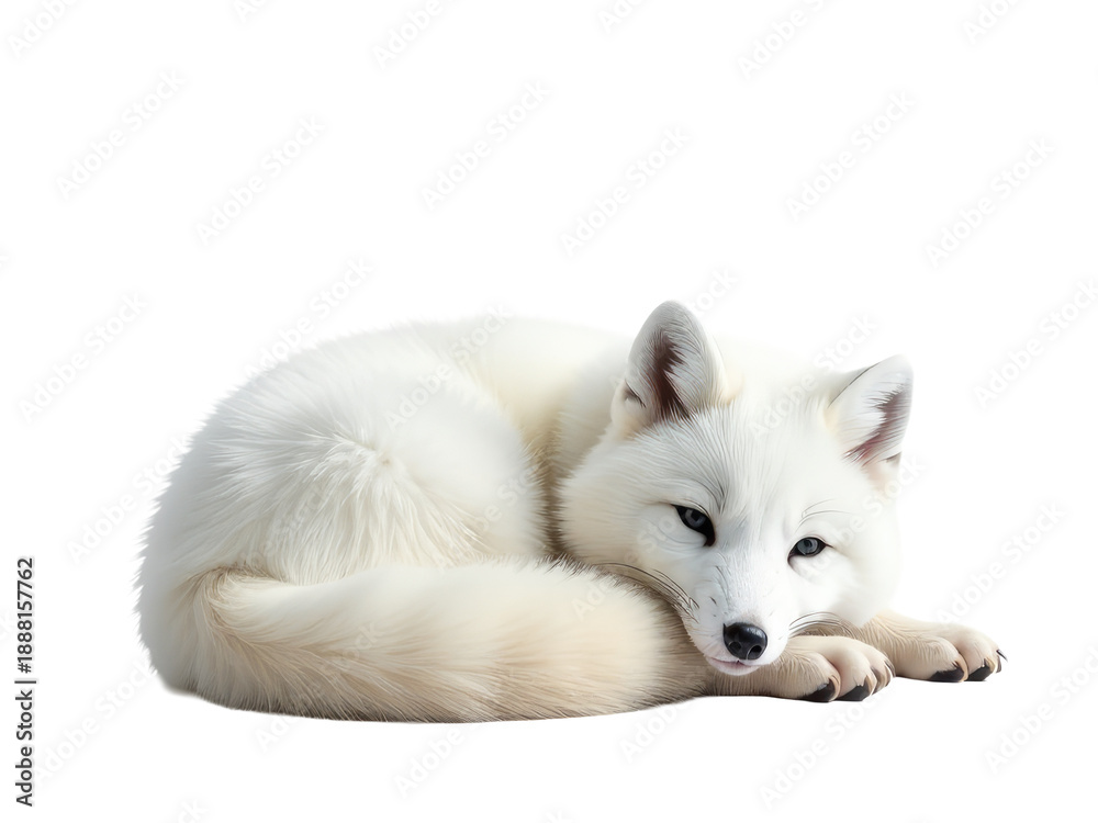 Obraz premium A purebred white dog relaxes on a clean white surface, ready for play or snuggle