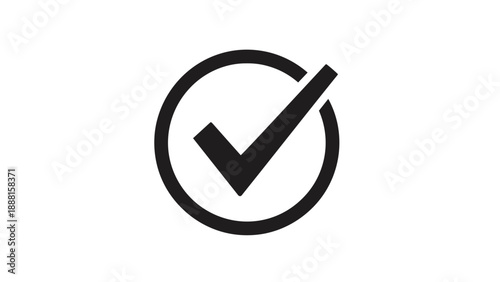 Black Check Mark Icon Symbol.