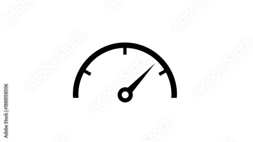 Simple Black Gauge Meter Icon.