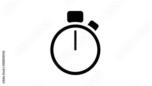 Simple Black Stopwatch Icon Design Element.