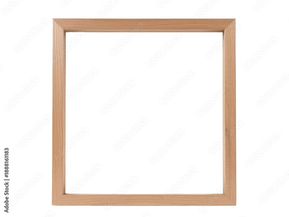 Obraz premium A simple wooden picture frame on a white background, ideal for displaying your favorite memories