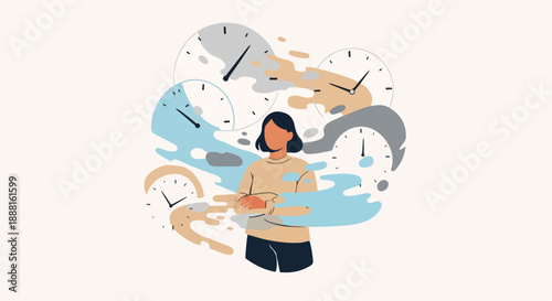 Time Slipping Away And Life Productivity Awareness illustration