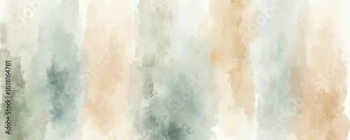 Panel kuchenny z motywem Abstract watercolor blend with soft pastel colors. Vertical brush strokes in beige, muted green, and light brown create a gentle texture. Calming background for digital art or home decor.