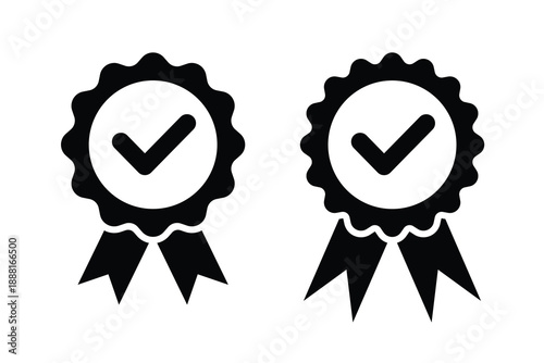 Quality premium icon. Accreditation icon. Approval check sign. Approved icon or medal of certification. Verified icon vector illustration