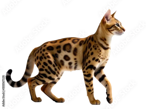 Fototapeta A cat walks on a white surface