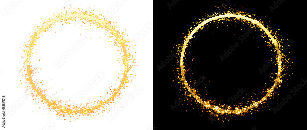 Fototapeta premium Golden Circle PNG Isolated for Graphic Overlay