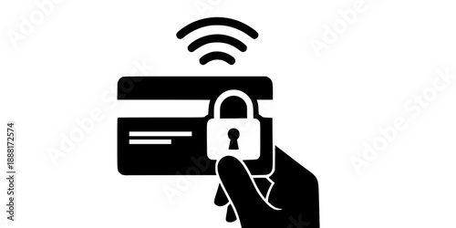 Secure Contactless Payment Credit Card Icon
