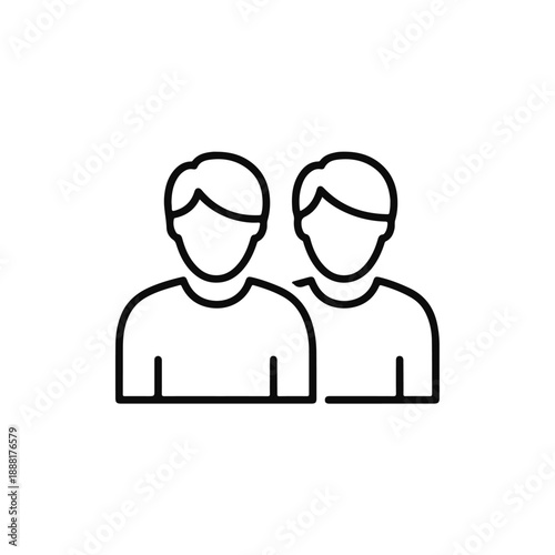 Two People Icon Representing Group or Friendship