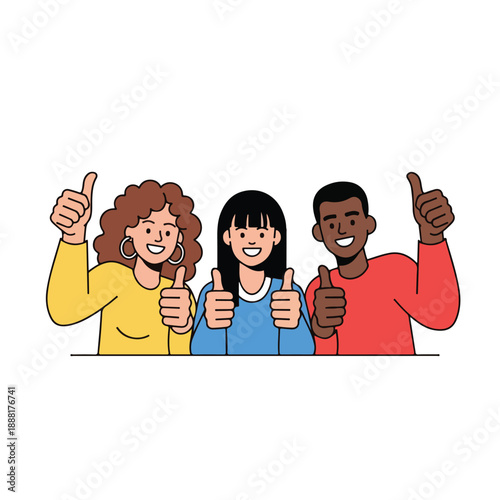 Group People Giving Thumbs Up