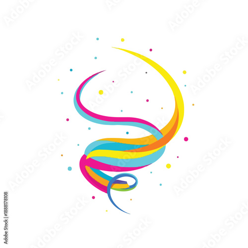 Colorful Ribbon Swirl Abstract Shape