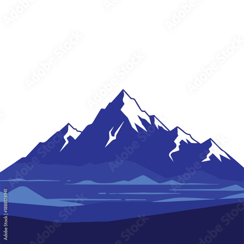 Snowy Mountain Range and Lake Landscape