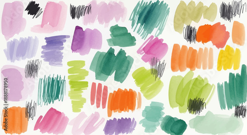 Vibrant abstract brush strokes in various colors and textures.