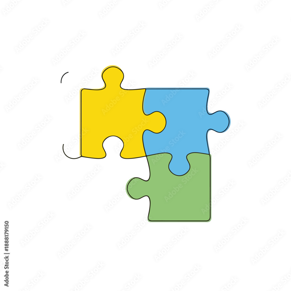 Obraz premium Puzzle Pieces Interlocking Concept