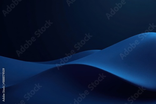 Dark blue to black wavy backdrop, sleek gradient , mystery, illustration