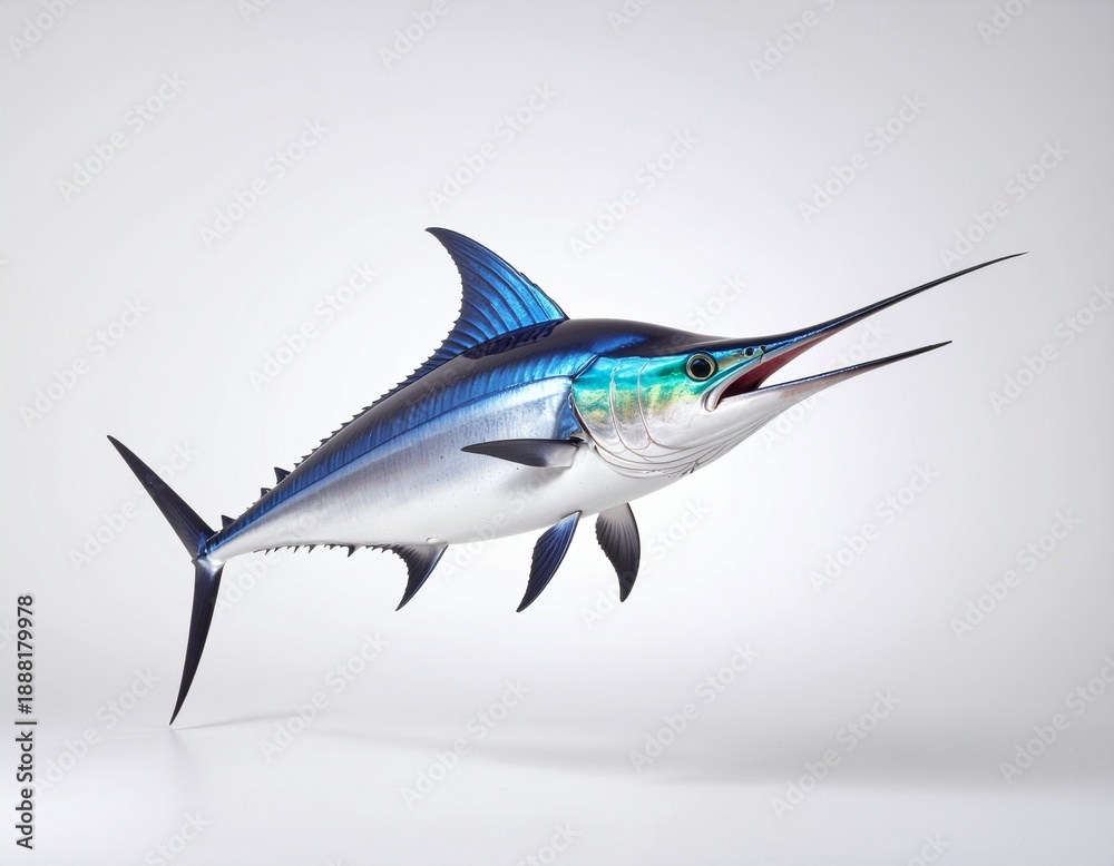 Fototapeta premium blue marlin on white background
