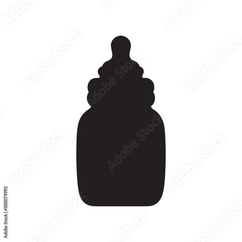Baby bottle icon flat style illustration