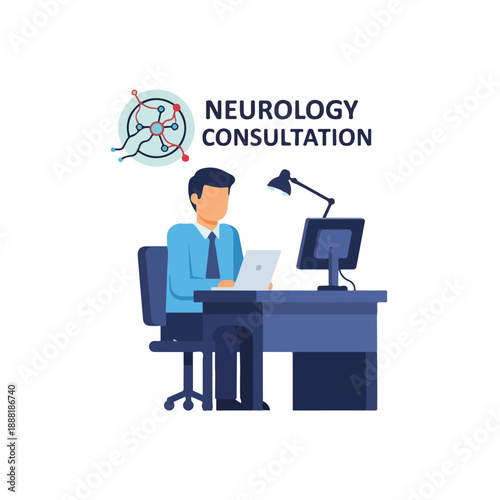 Neurology Consultation at Clinic Desk