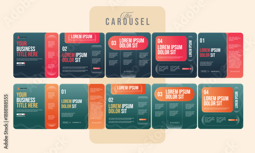 Editable Social media Carousel Post Design, Step by step guide to write Building Business Banner Layout, Advertising banner post, Technology Banner, Brand Instagram & LinkedIn Carousel Template Set