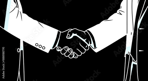 business handshake agreement between two professionals symbolizes partnership and successful collaboration in a corporate environment for marketing assets
