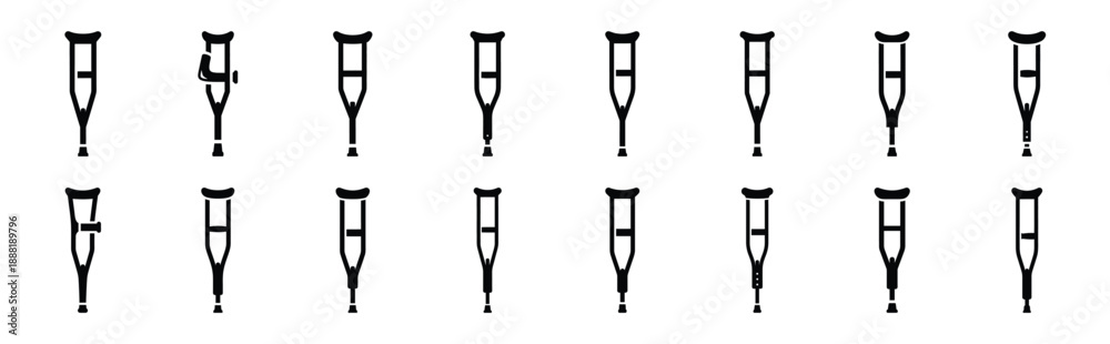 Φωτογραφία crutch vector icon set multiple style collection
