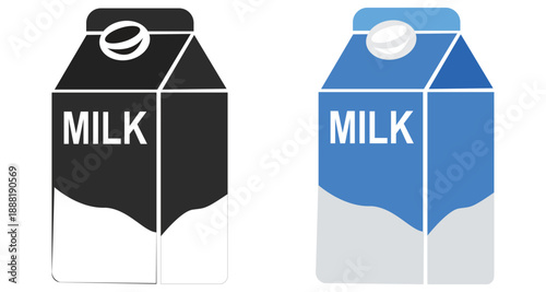 Milk Carton Packaging Icons