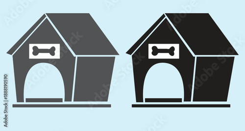 Pet House and Animal Shelter Icons