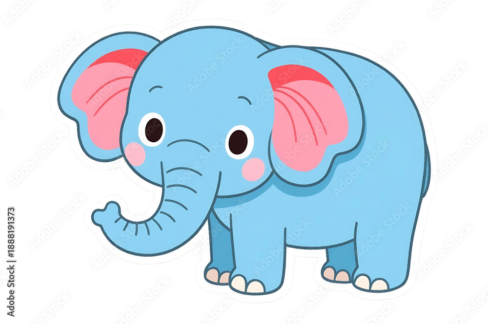 Fototapeta premium Cute cartoon elephant illustration