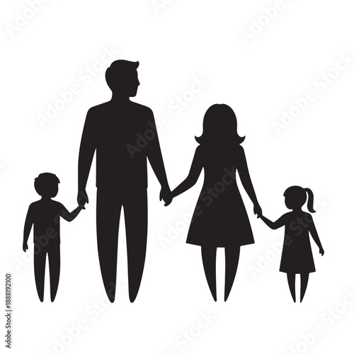"Family Silhouette Holding Hands – Symbol of Unity & Togetherness"
