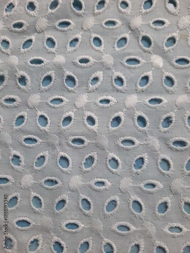Texture of embroidered cotton fabric
