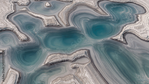 Organic abstract surface inspired by water and stone interaction