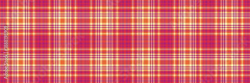 Decor fabric background pattern, handsome textile tartan texture. Mesh vector check plaid seamless in pink and yellow colors.