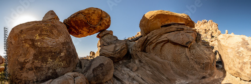 Panorama Of Balanced Rock In Big Bend
