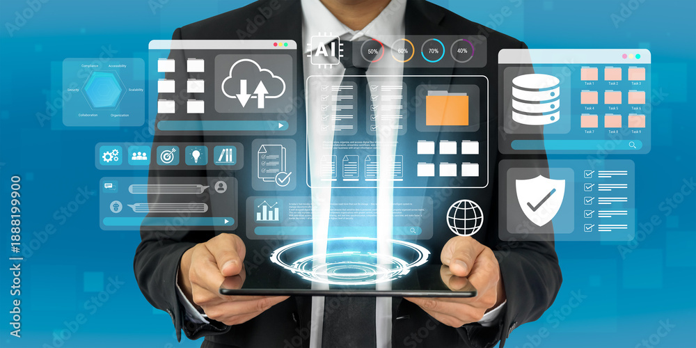 Obraz premium Digital file management system improves collaboration, enhances workflow, and supports secure cloud storage Parse