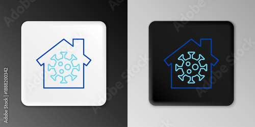 Line Stay home icon isolated on grey background. Corona virus 2019-nCoV. Colorful outline concept. Vector